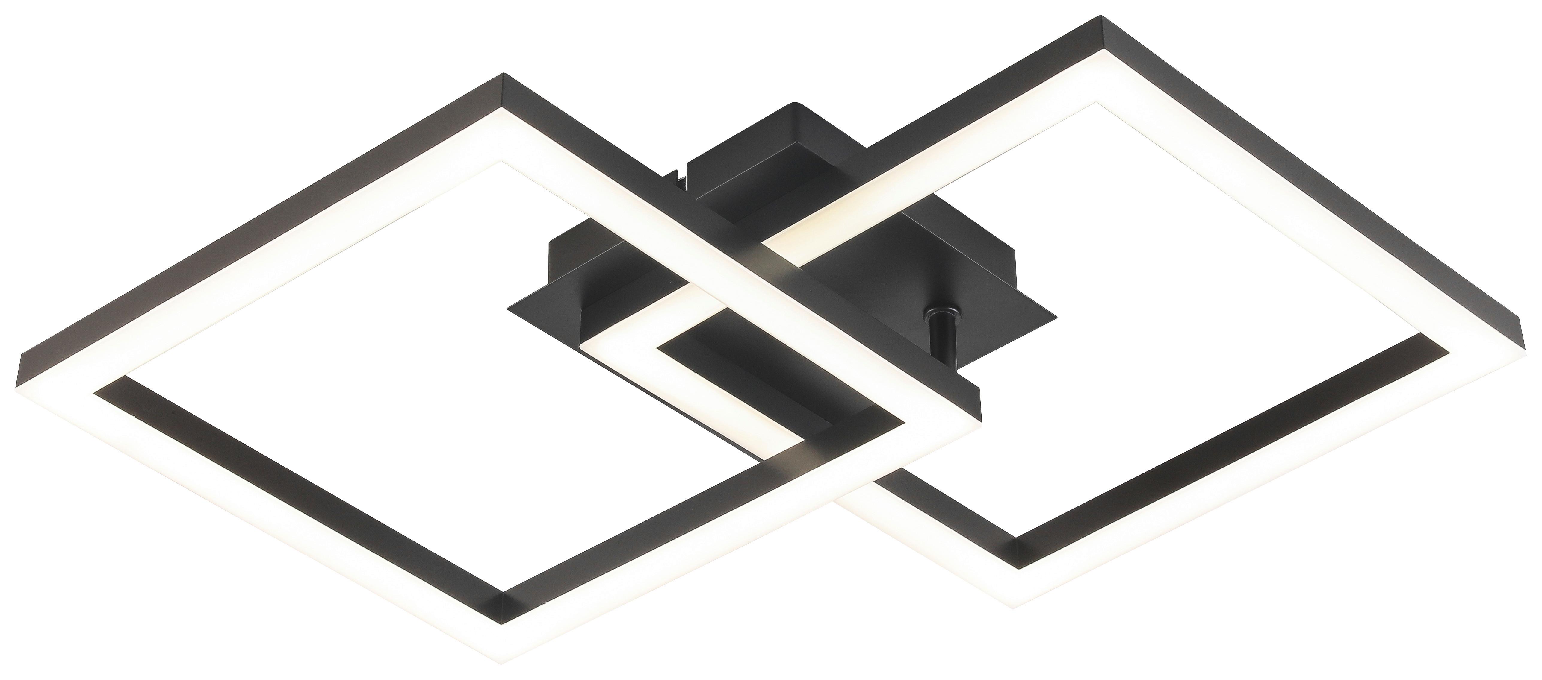 LED-Deckenleuchte Laura L: 54 cm - Schwarz, MODERN, Kunststoff/Metall (54/34/7,5cm) - Luca Bessoni