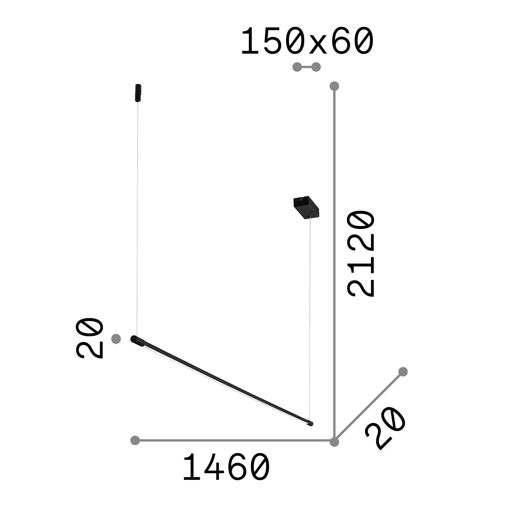 Hängeleuchte Nero Schwarz L: 146 Cm - Schwarz, Design, Kunststoff/Metall (146/2/27-212cm) - Ideal Lux