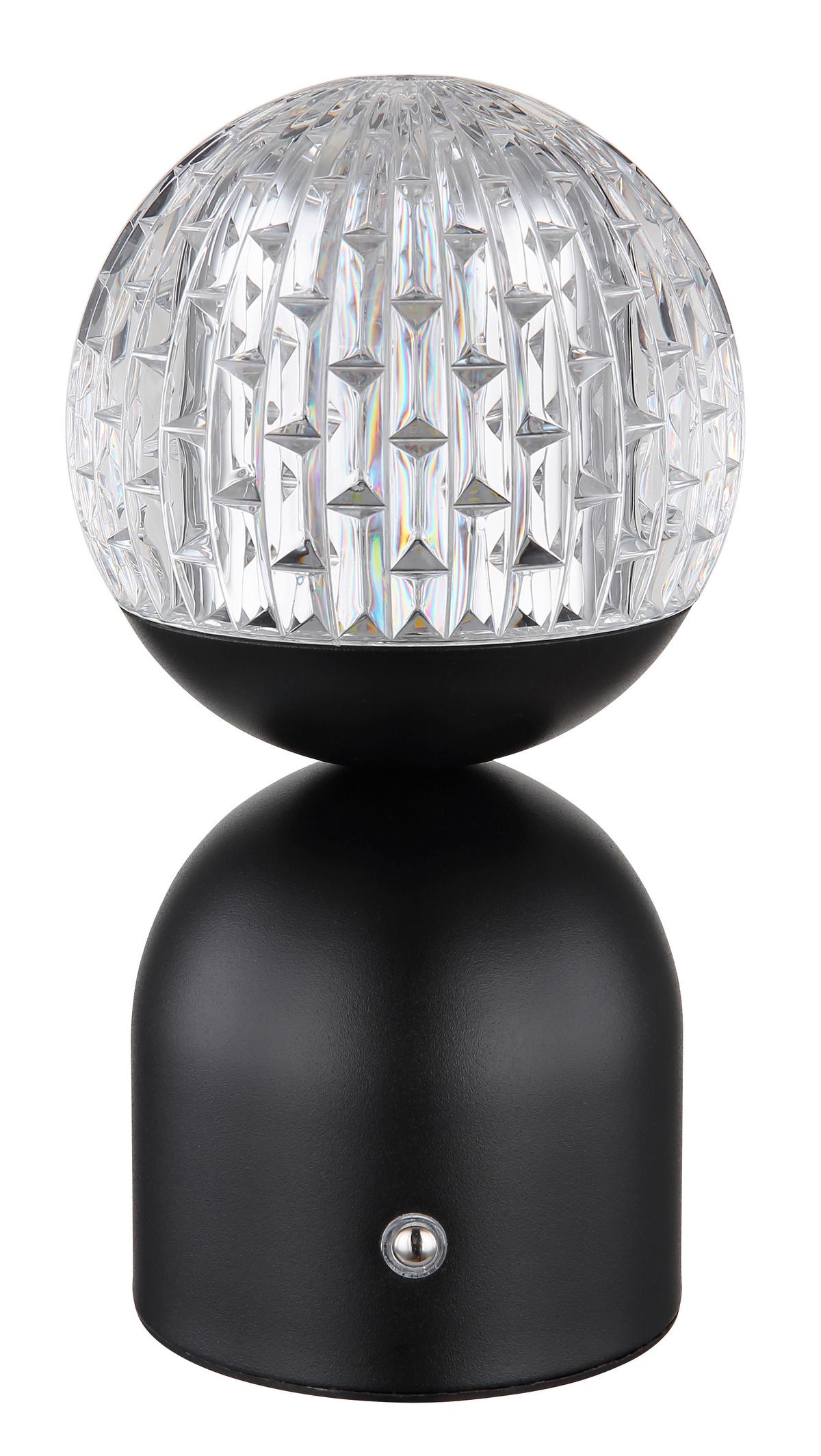 Akku-tischleuchte 21007s - Klar/Schwarz, Basics, Kunststoff/Metall (10,5/20cm) - Globo
