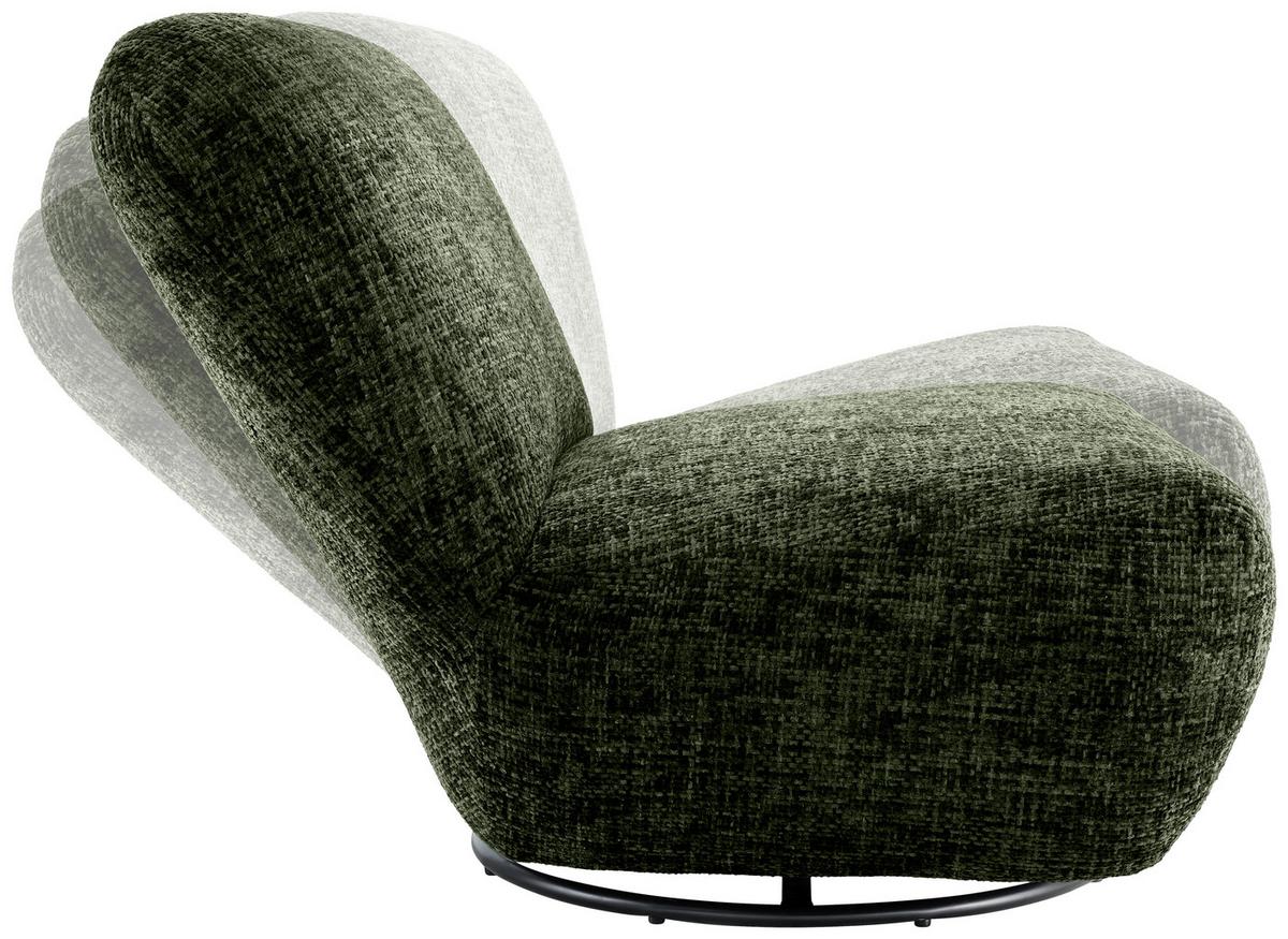 XXL-Sessel Cremallo, Dunkelgrün B: 95 cm - Dunkelgrün/Schwarz, Trend, Textil (95/77/94cm) - Livetastic