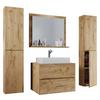 Badezimmer Lendas Honigeiche B: 127 cm - Honigeiche/Weiß, MODERN, Glas/Keramik (127cm) - MID.YOU