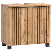 Waschbeckenunterschrank Chester B: 60 Cm - Eiche Wotan/Schwarz, MODERN, Holzwerkstoff (60/54/35cm) - Held