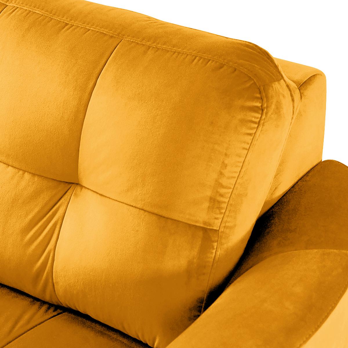 Ecksofa Nordic, Gelb S: 190x236 cm - Gelb/Buchefarben, Design, Textil (190/236cm) - Livetastic