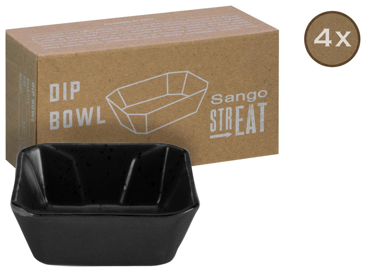 Dipschalenset Aus Keramik Street, 8,5x8,5 cm, Schwarz - Schwarz, Basics, Keramik (8,5/8,5cm) - Creatable