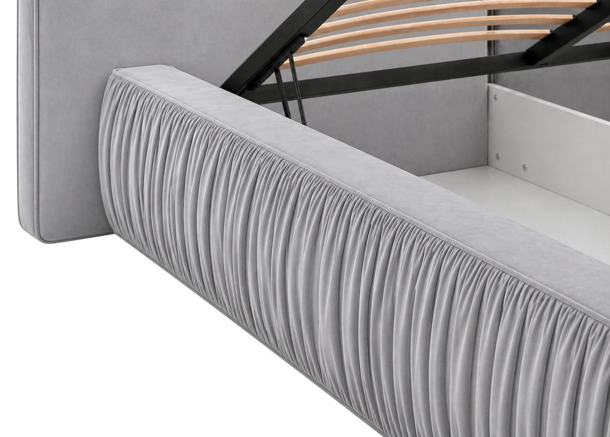 POLSTERBETT Vanessa Creme 160x200cm - Creme/Schwarz, MODERN, Holz/Metall (160/200cm) - MID.YOU