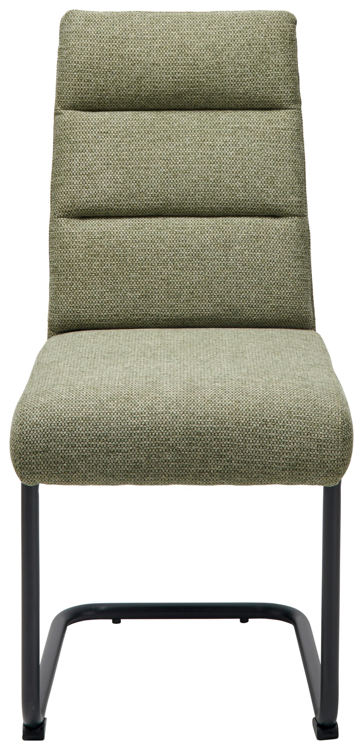 Schwingstuhl Hilal - Schwarz/Grün, LIFESTYLE, Holz/Textil (45/94/62cm) - MID.YOU