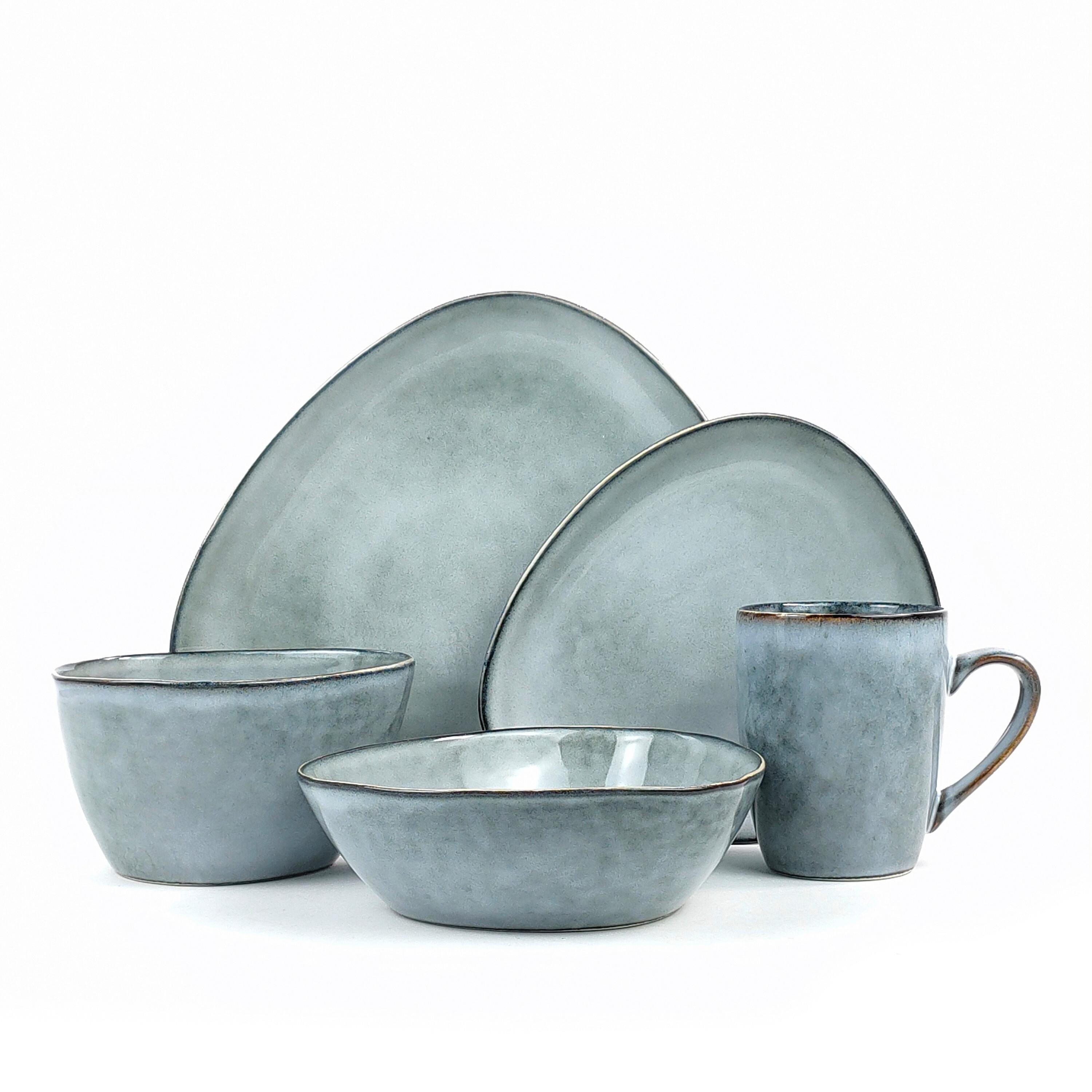Kombiservice Cloudy Stone 2 Personen Geschirr Set - Grau, Trend, Keramik (34/29,5/36cm) - Creatable