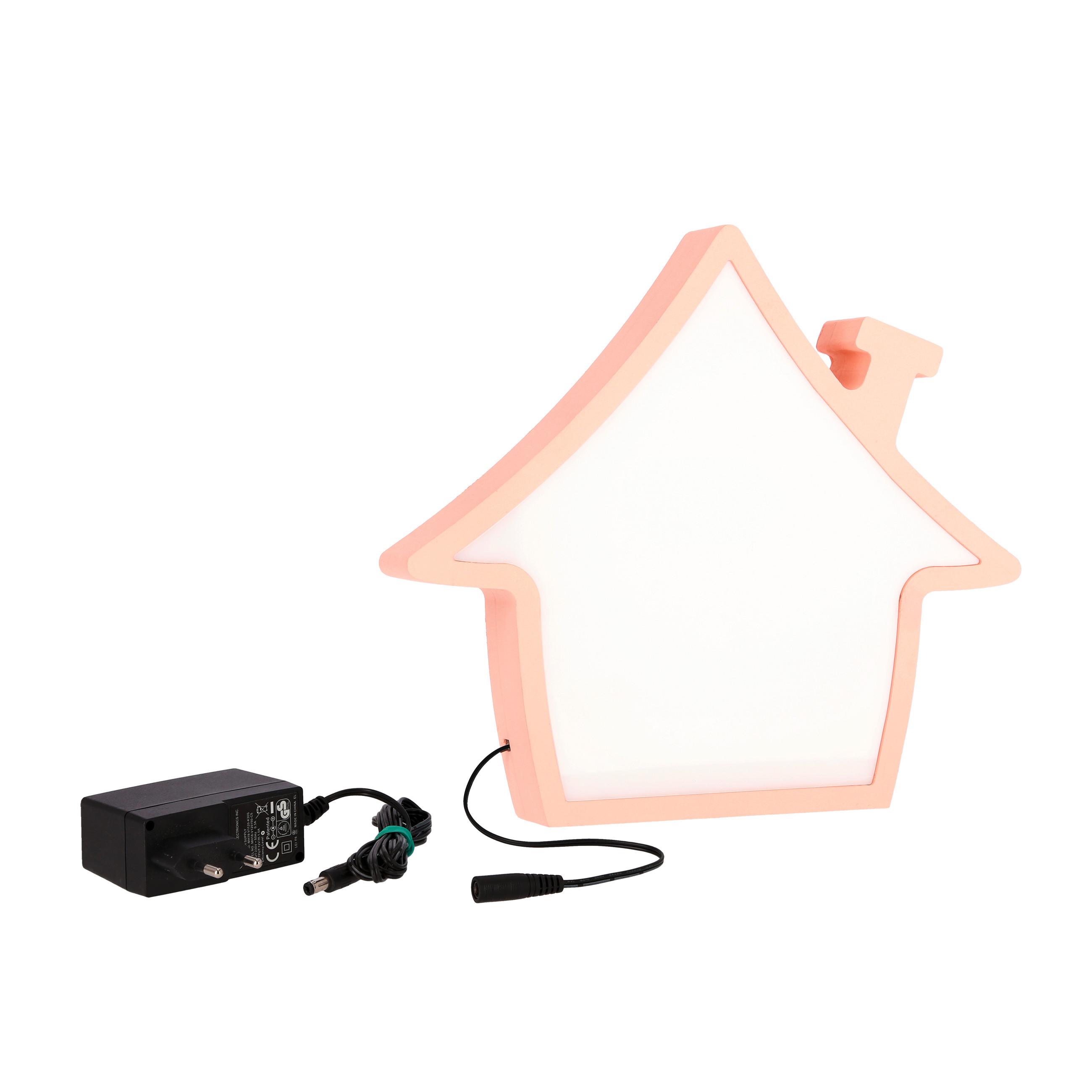 Kindertischleuchte 41-11732 House - Pink, Basics, Holzwerkstoff/Kunststoff (27/3.5/24cm)