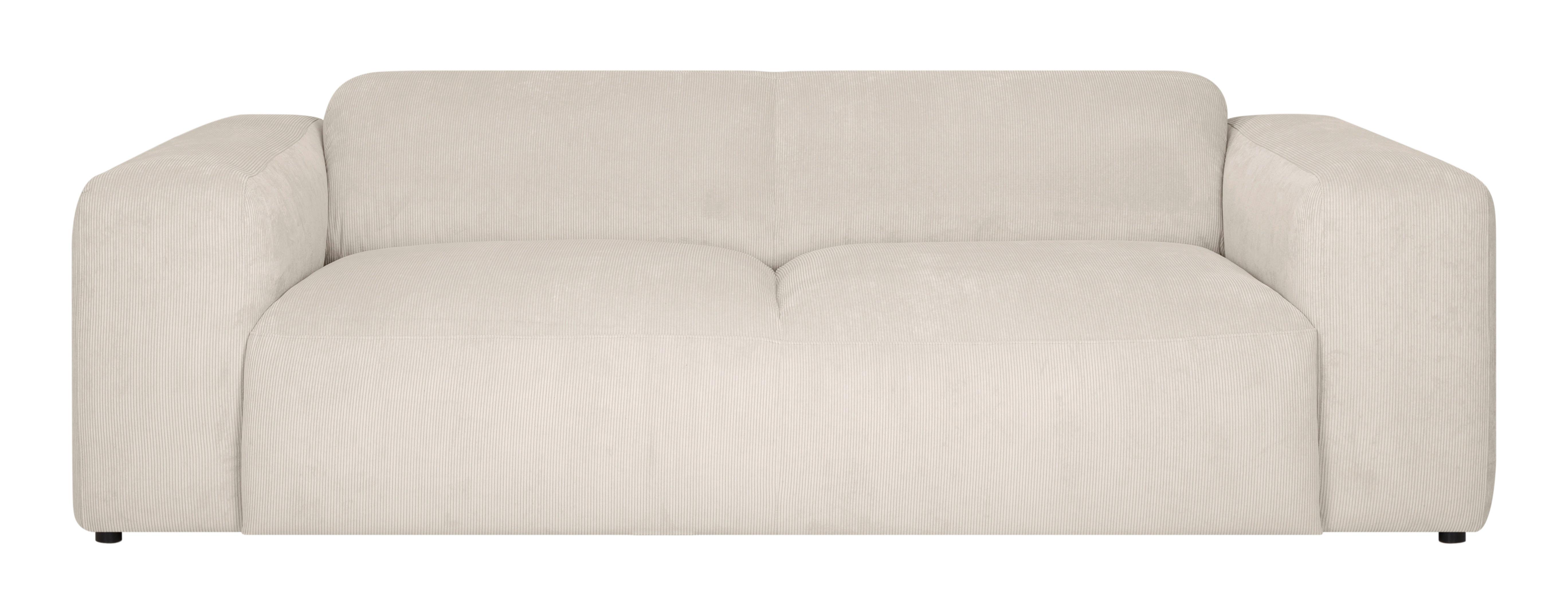 3-SITZER-SOFA Hannah Creme B: 247 cm - Creme/Schwarz, Design, Textil (247/75/104cm) - MID.YOU