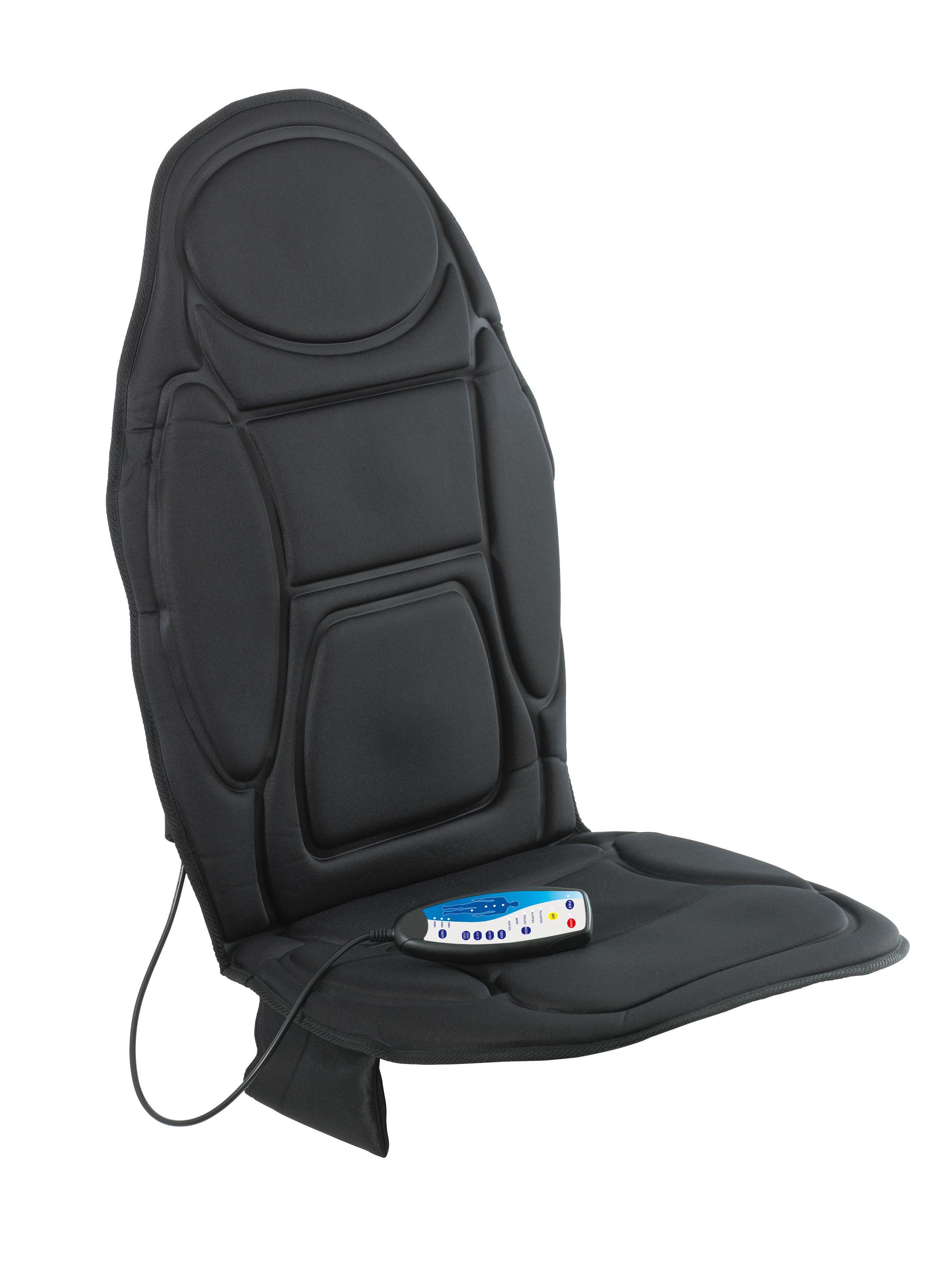 Massage-Sitzauflage Wärmefunktion 4 Zonen - Schwarz, Basics, Textil (109/49/5cm)