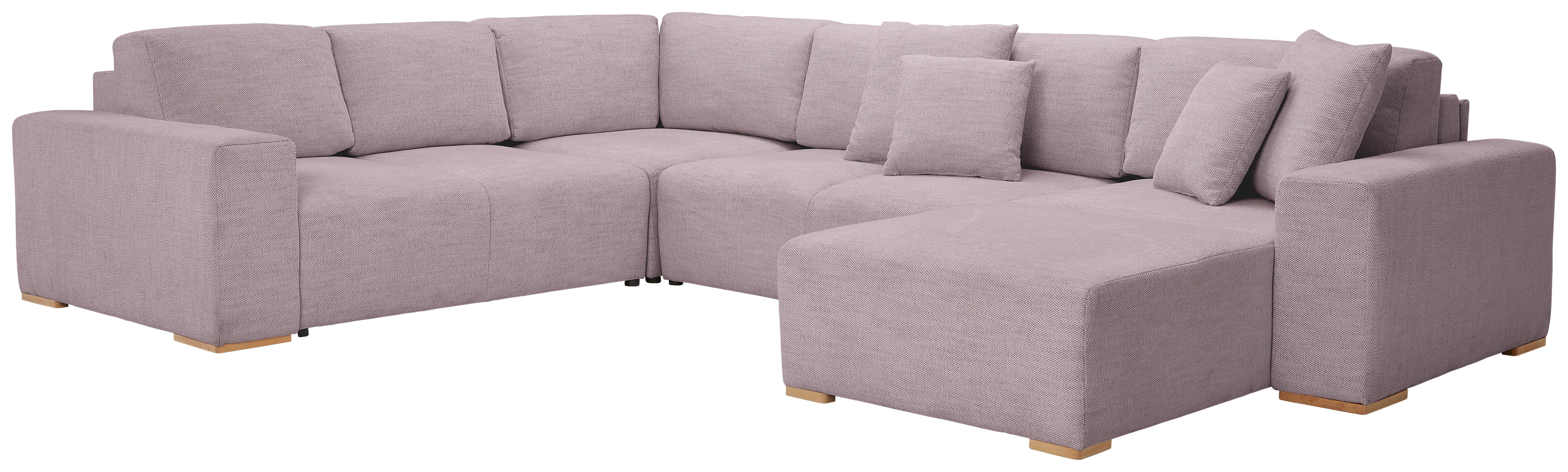 Wohnlandschaft Vouge Altrosa U: 283x371x208 cm - Buchefarben/Schwarz, KONVENTIONELL, Textil (283/371/208cm) - Livetastic