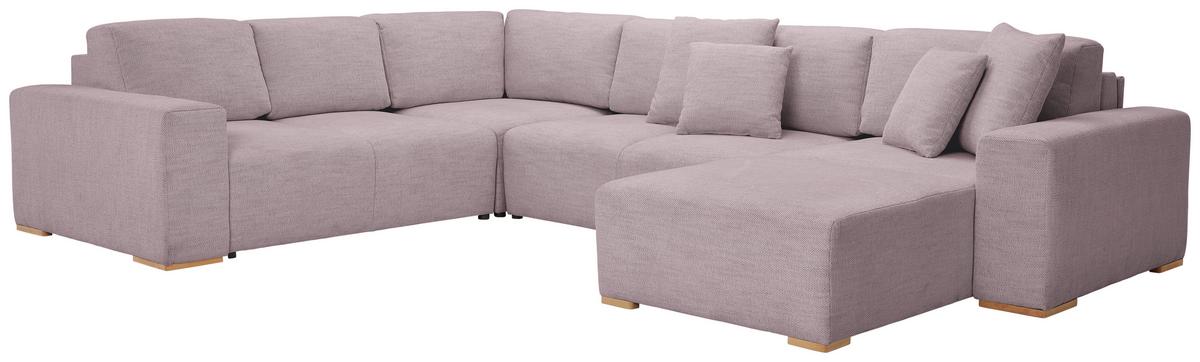 Wohnlandschaft Vouge Altrosa U: 283x371x208 Cm - Buchefarben/Schwarz, KONVENTIONELL, Textil (283/371/208cm) - Livetastic