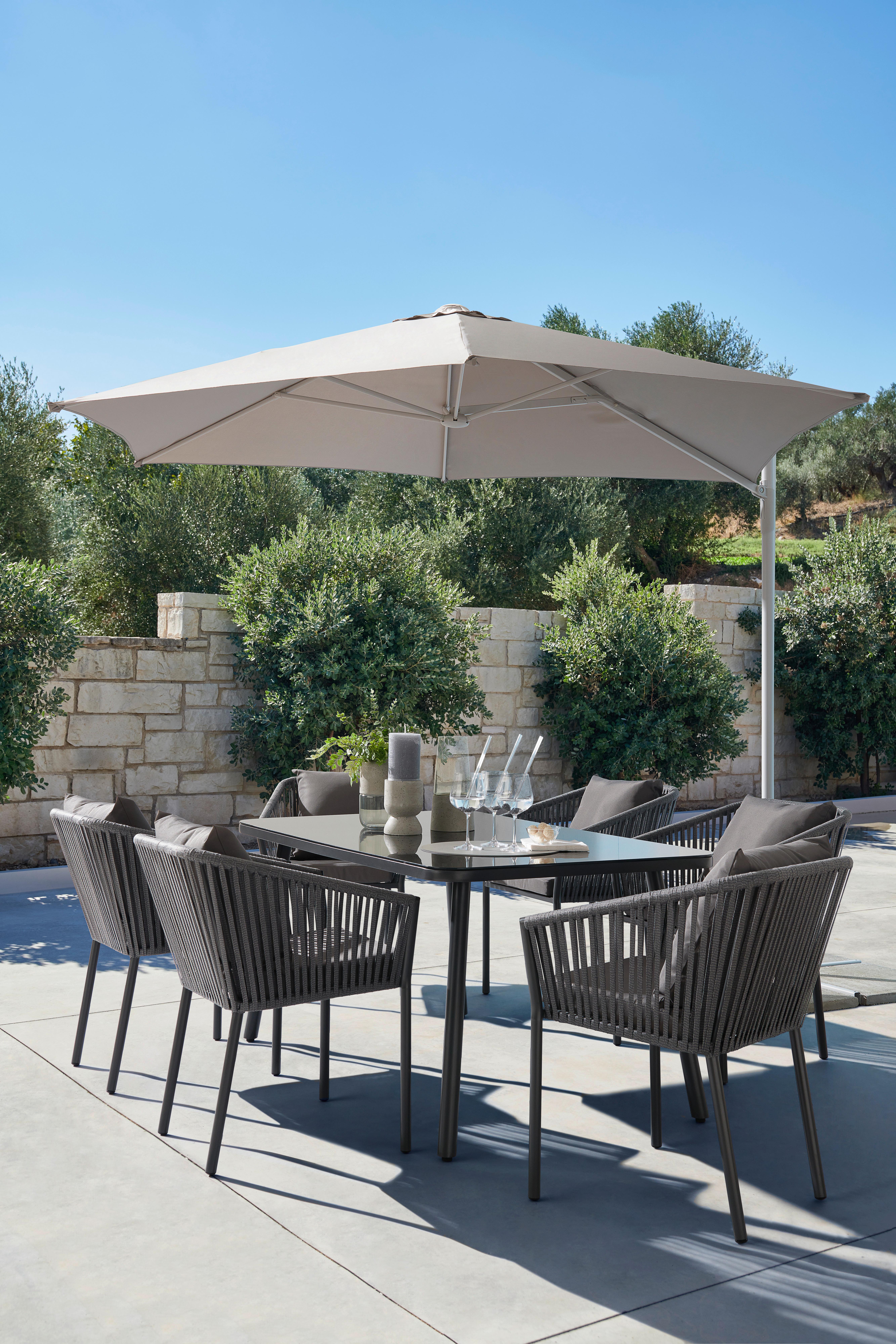 JÍDELNÍ TERASOVÁ SOUPRAVA TOSCANA - šedá/černá, Moderní, kov/textil - Modern Living