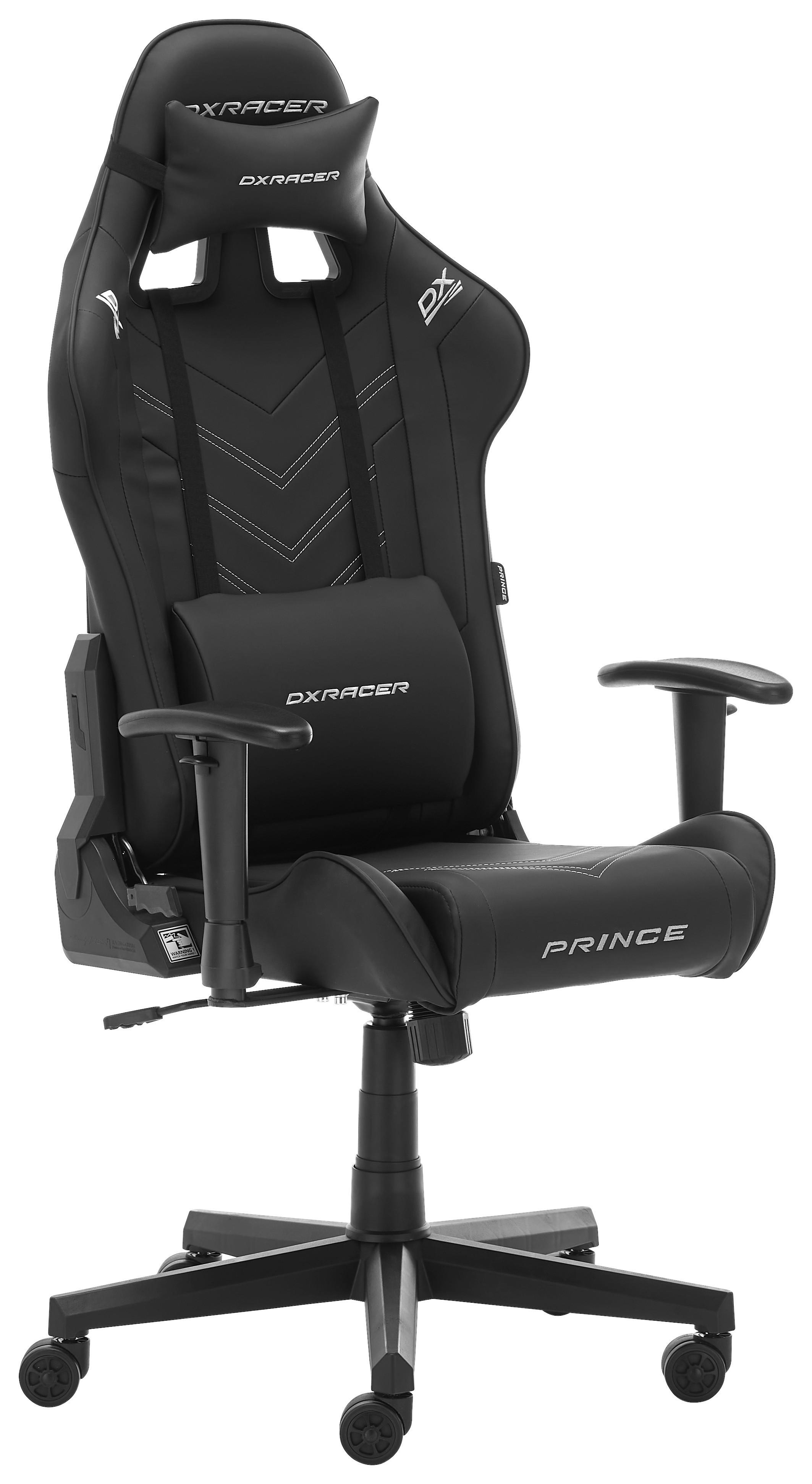 Herné kreslo PRINCE -EXKLUSIV- - čierna/biela, Modern, textil/plast (67/126/67cm) - Dxracer