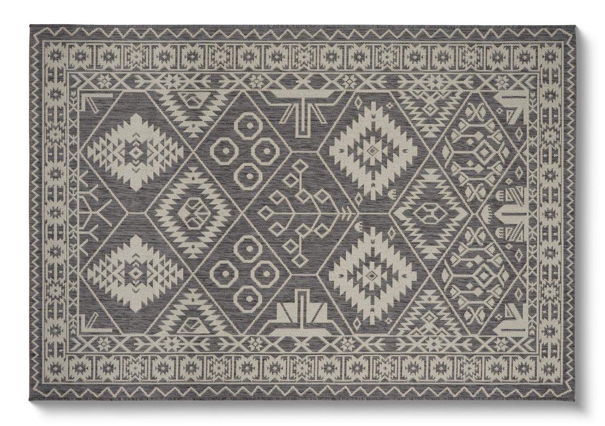 Flachwebteppich Grau Mary 120x170 cm Synthetikfaser - Grau, Basics, Textil (120/170cm) - Luca Bessoni
