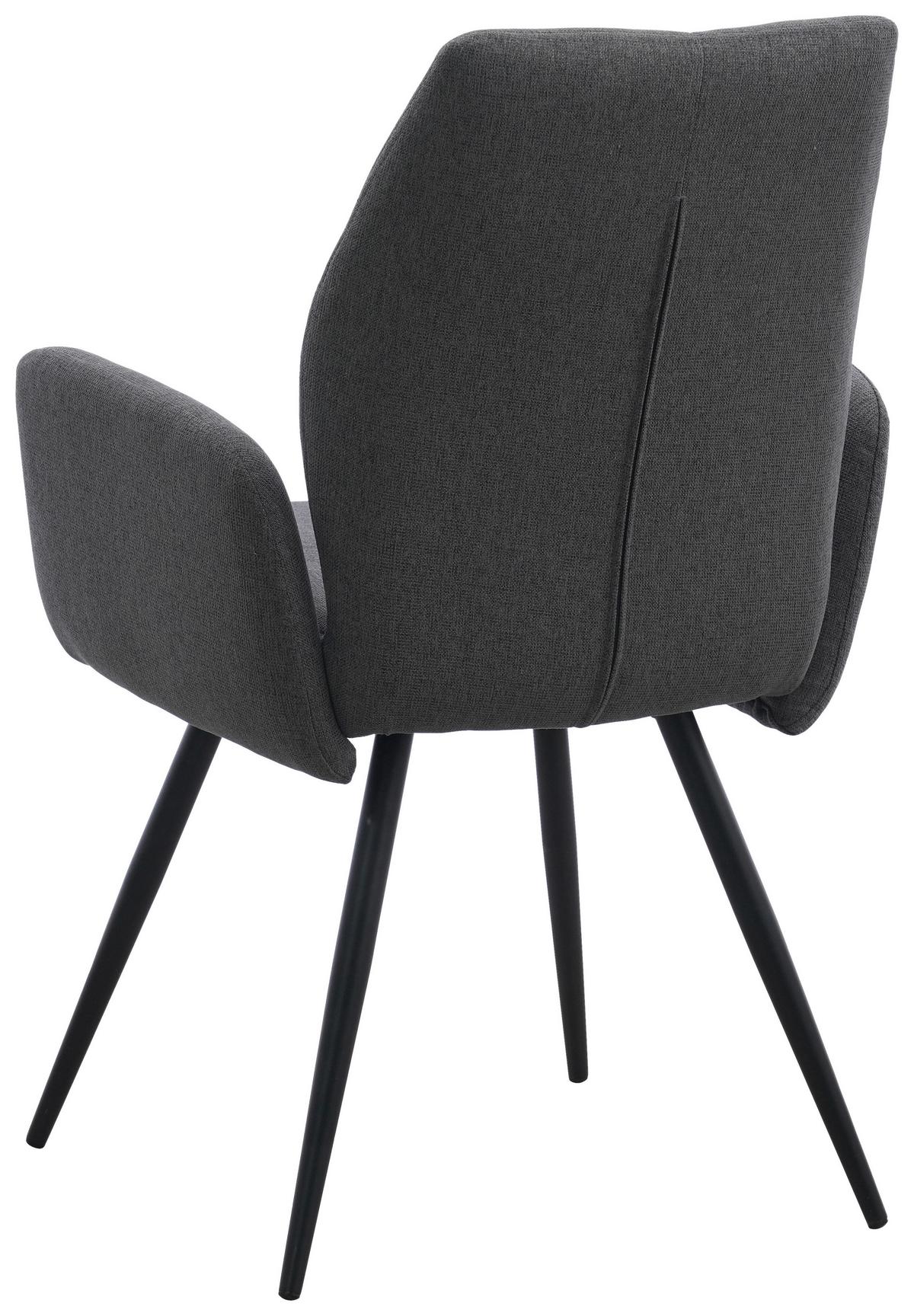 Armlehnstuhl Udo Grau/Schwarz B: 58 cm - Schwarz/Grau, MODERN, Textil/Metall (58/91/59cm) - Livetastic