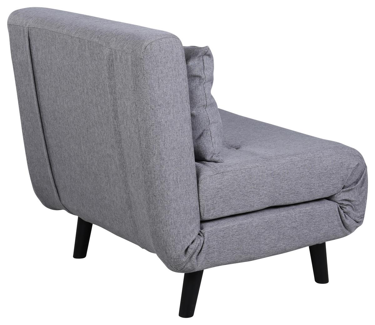 Schlafsessel Vicky - Schwarz/Grau, Design, Textil/Metall (70/88/80cm) - Livetastic