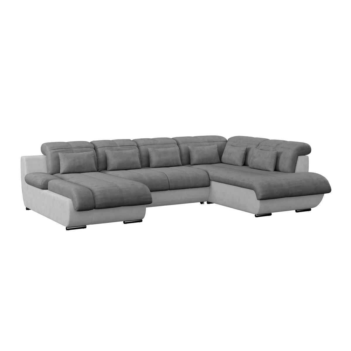 Sedací souprava MULTI tvar U, tmavě šedá/světle šedá - světle šedá/tmavě šedá, Moderní, kov/textil (184/345/228cm) - Luca Bessoni