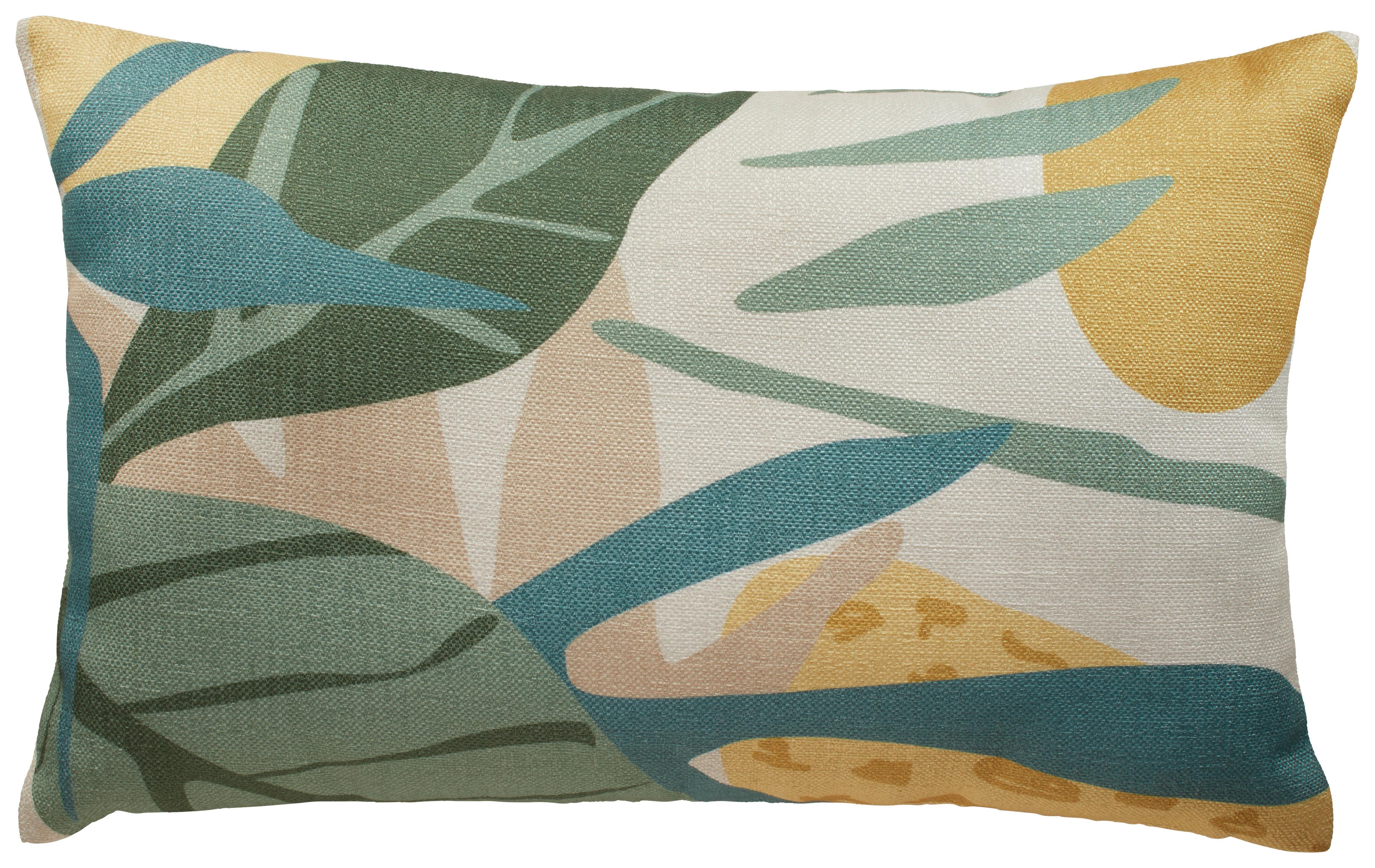 Dekoračný Vankúš Leaves, 35/55cm, Zelená - zelená, Konvenčný, textil (35/55cm) - Premium Living