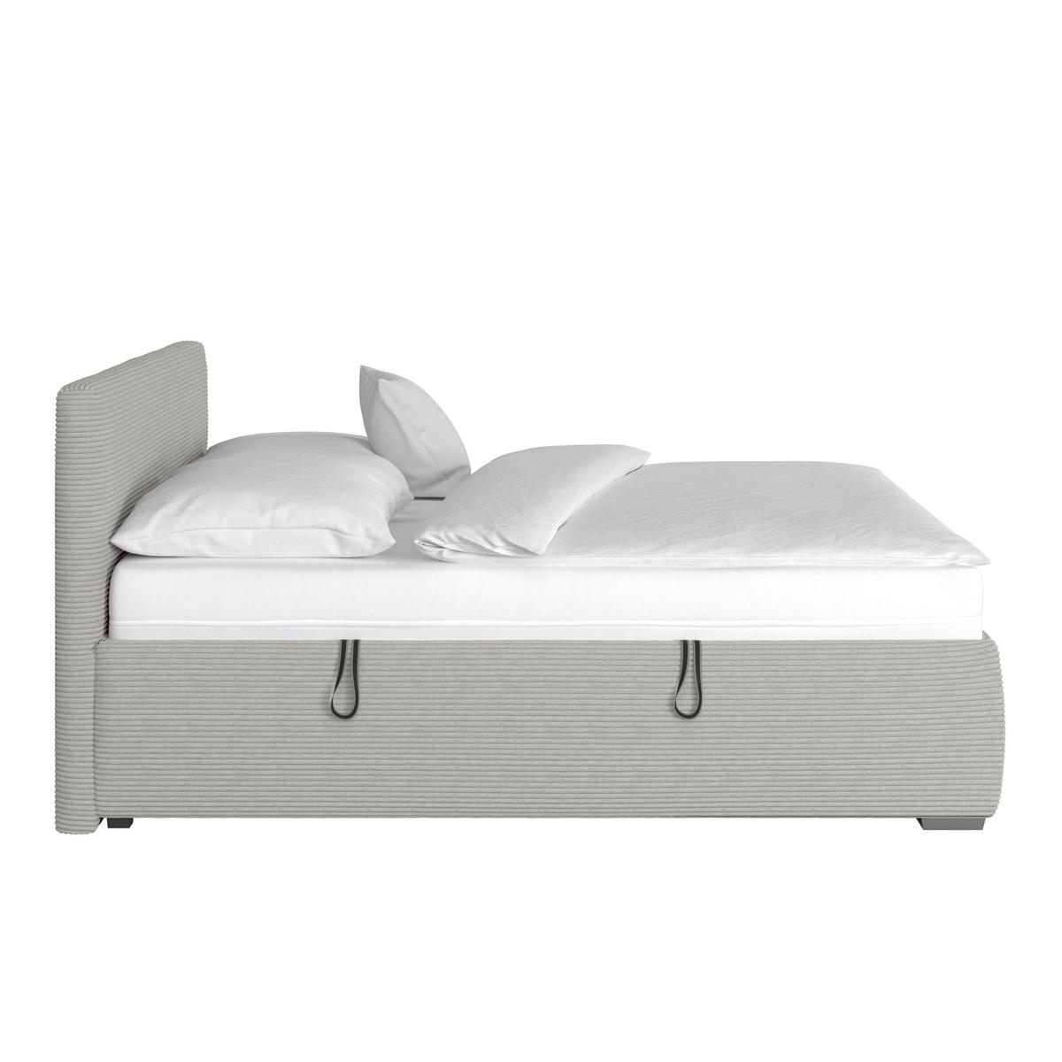Kárpitozott Ágy Lesia 200/200cm - fehér/szürke, Konventionell, textil/fa (200/200cm)