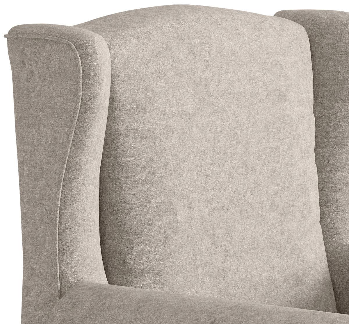 Ohrensessel Madonna Creme B: 88 Cm - Edelstahlfarben/Creme, Design, Textil (88/105/90cm) - Livetastic