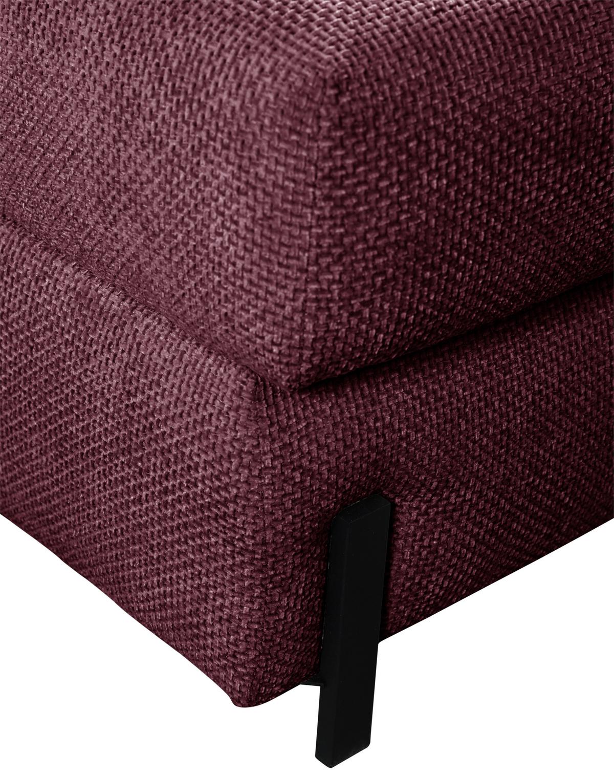Ecksofa Naomi Bordeaux/Schwarz, 265 cm - Bordeaux/Schwarz, Design, Textil (265/162cm) - MID.YOU
