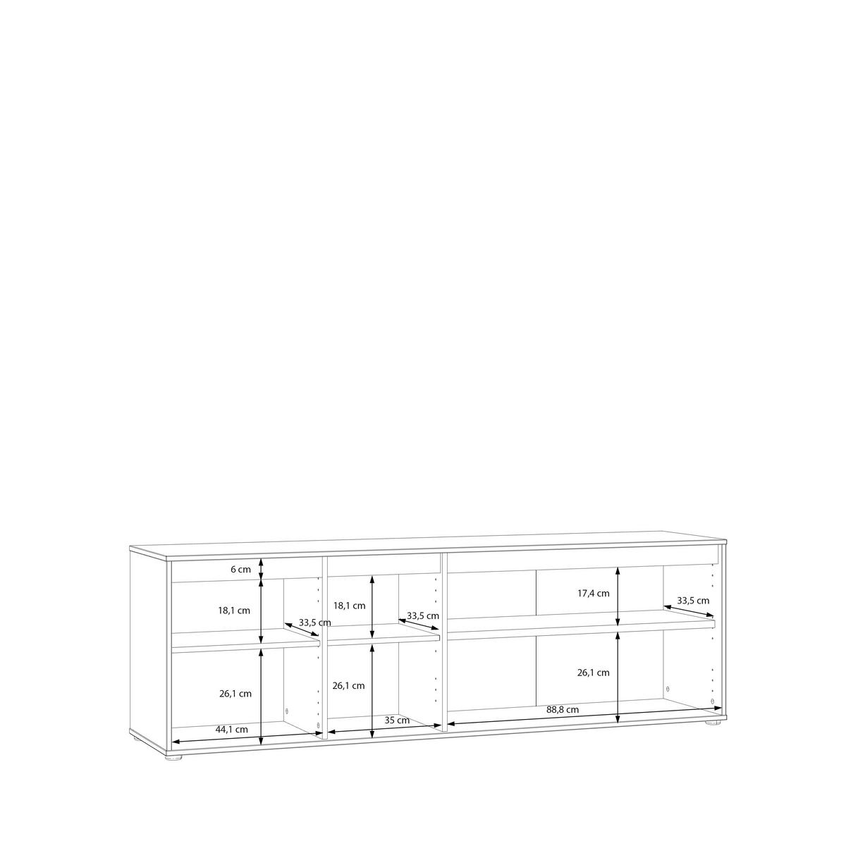Tv Elem Eliston - tölgyfa színű/homokszínű, Natur, műanyag/faalapú anyag (174,3/56,1/41,5cm) - Modern Living