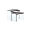 Beistelltisch 2er-set Elementary Braun - Klar/Braun, Basics, Glas/Holzwerkstoff - Kayoom