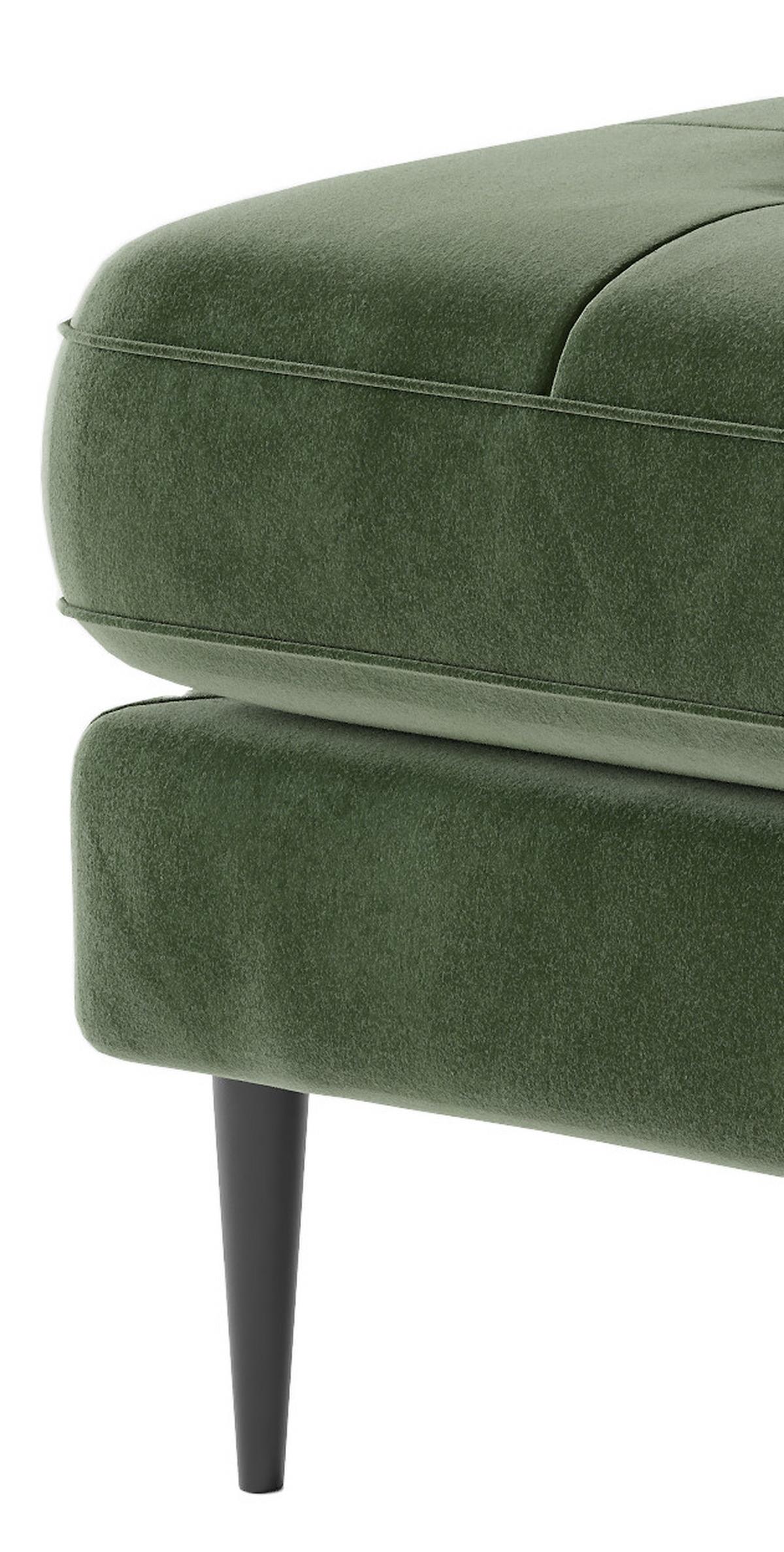 Ecksofa Scott - Edelstahlfarben/Olivgrün, Design, Textil (259/205cm) - Livetastic