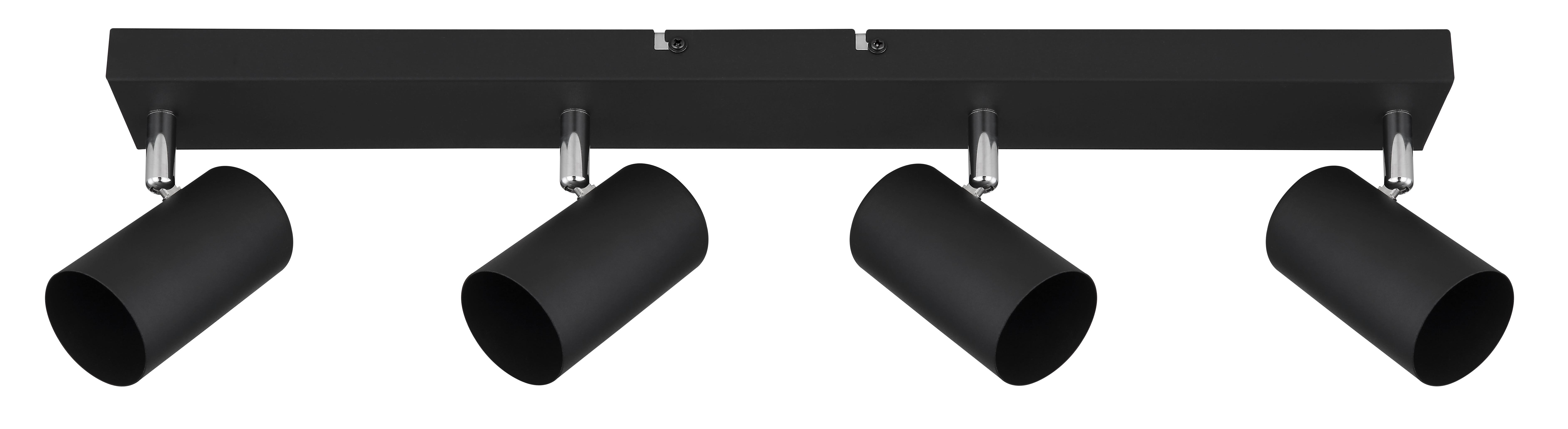 Strahler Felix 4-flammig Verstellbar L: 56 Cm - Schwarz, MODERN, Metall (56/10/12cm) - Luca Bessoni