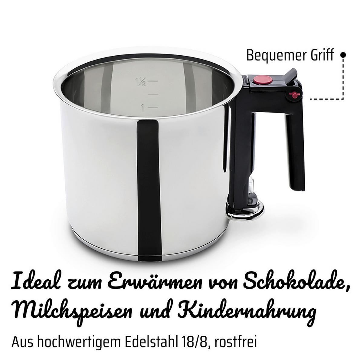 Kochtopf Wasserbadkocher 1,5 L Edelstahlfarben - Edelstahlfarben, Basics, Metall (16cm) - GSW
