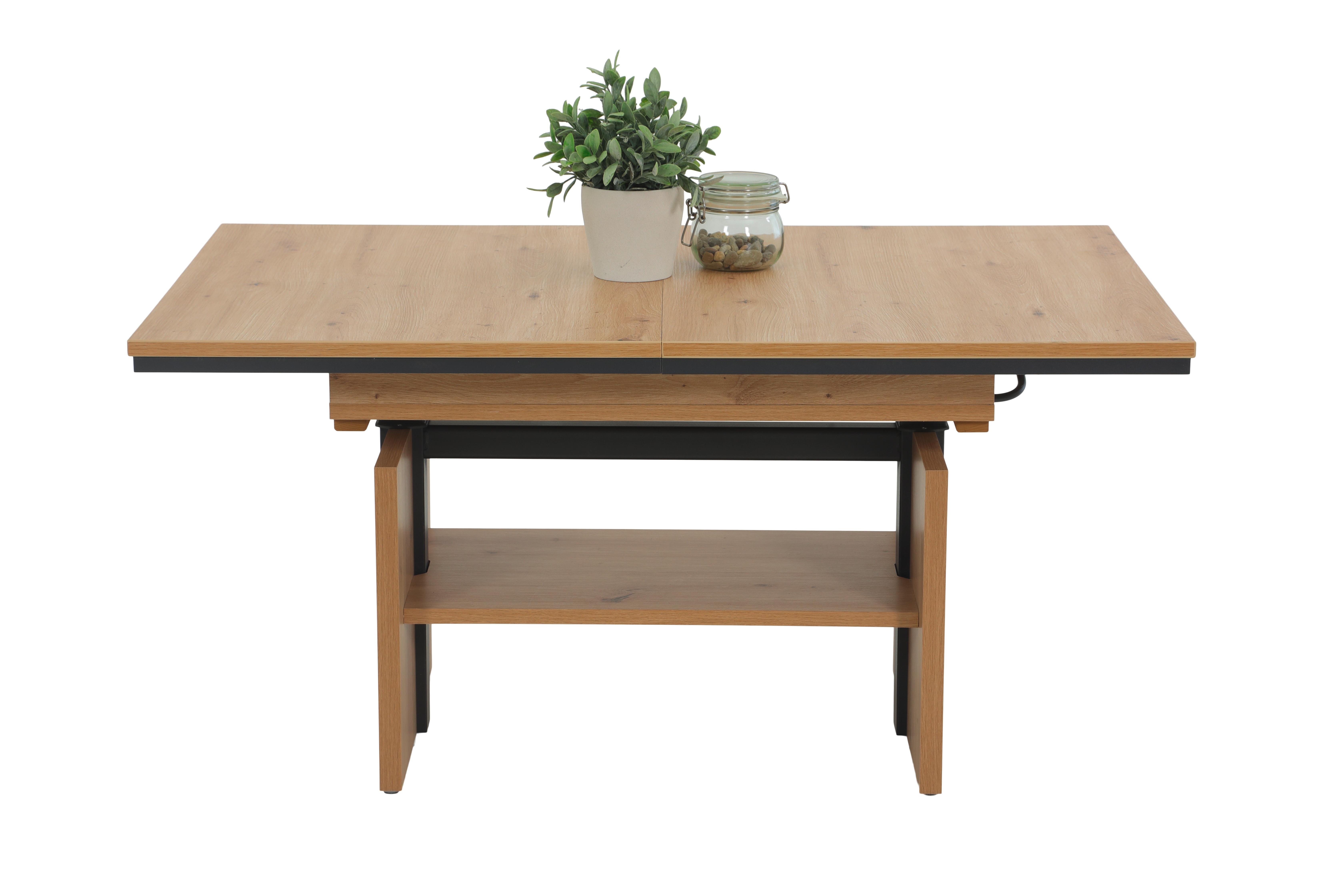 Couchtischset Ingo Eiche A. Dekor L: 110-150 cm - Eiche Artisan, Design, Holzwerkstoff (110-150/70/53-72cm) - Livetastic
