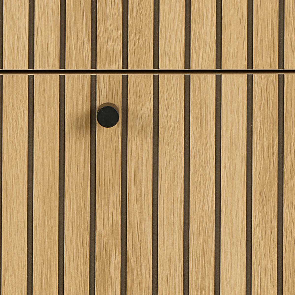 KOMODA ALBANY - černá/barvy dubu, Design, kov/dřevo (80,6/100,1/40cm)