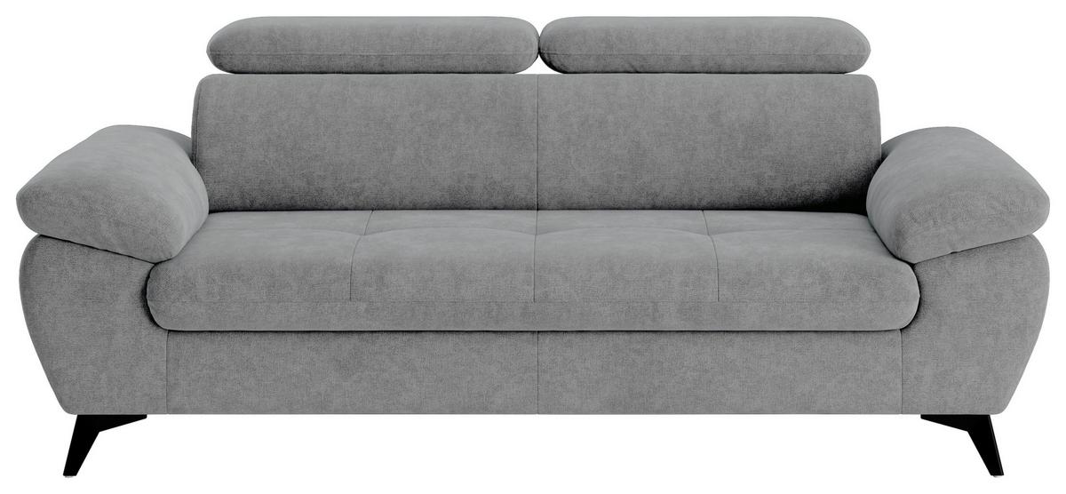3-sitzer-sofa Hudson Grau B: 215 Cm - Schwarz/Grau, Textil (215/84/100cm) - MID.YOU