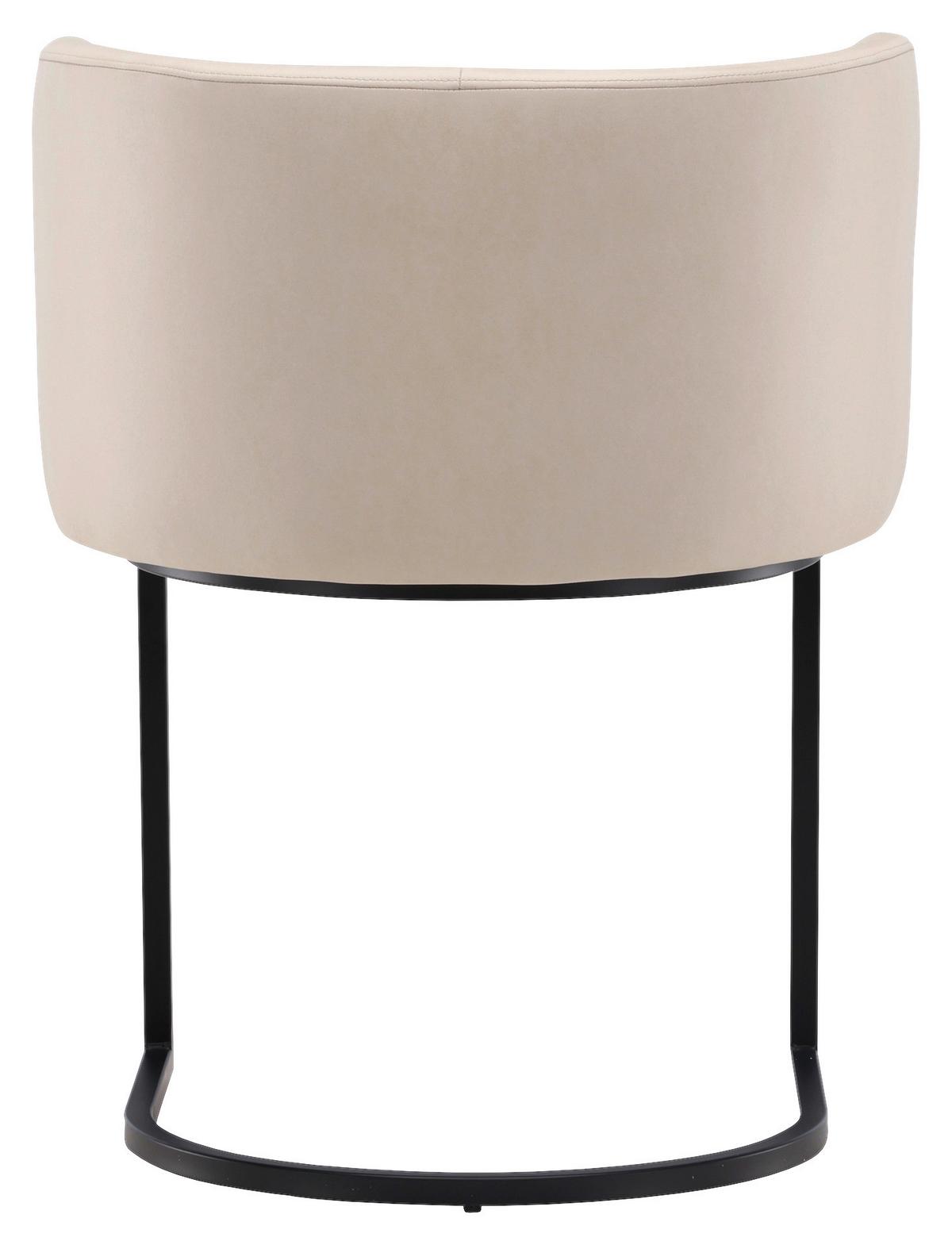 Stuhl Simrishamn - Beige/Schwarz, Design, Kunststoff/Textil (58/75/60cm) - Livetastic