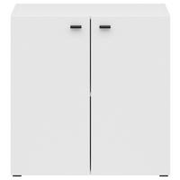 Kommode 2 Türen, B: 64 Cm Sixty-Four ,weiß - Schwarz/Weiß, Trend, Holzwerkstoff (64/64/35cm)