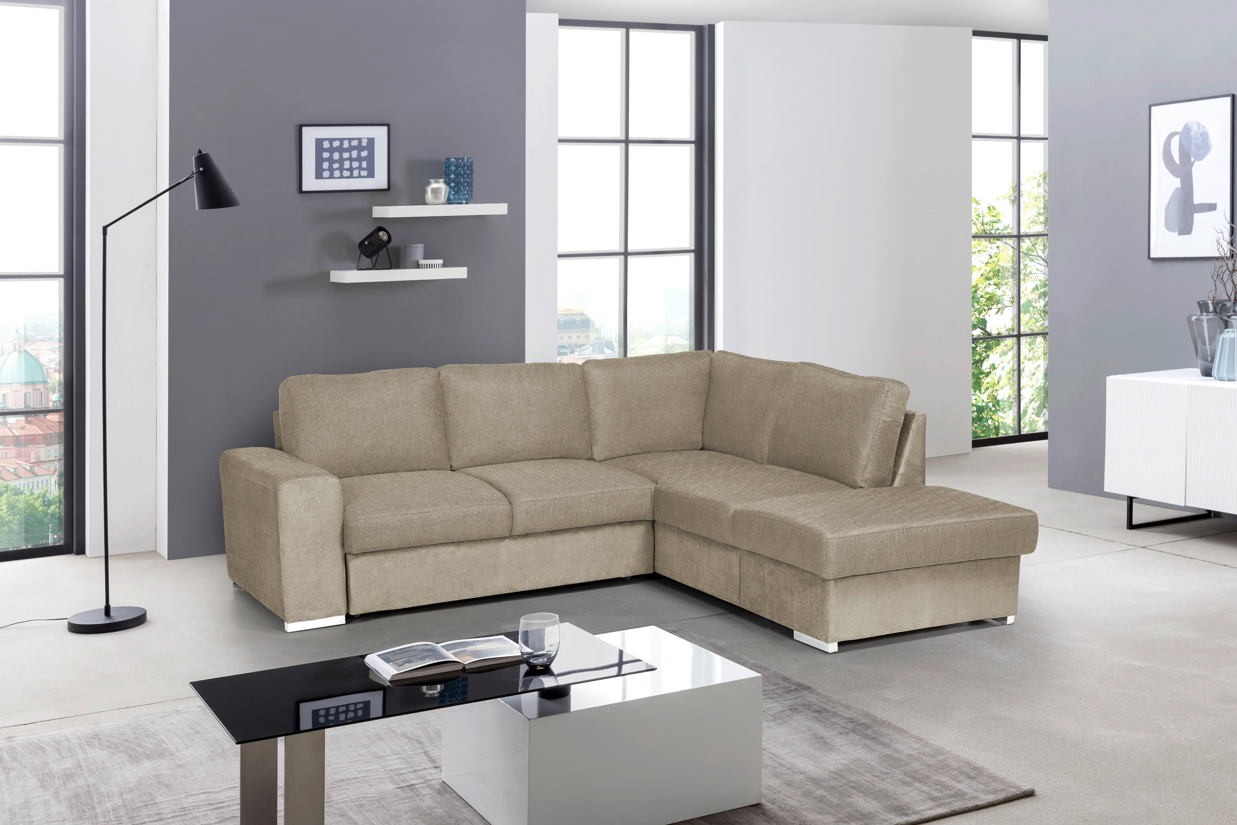 ROHOVÁ SEDAČKA EDDI - cappuccino/barvy chromu, Konvenční, kov/textil (248/213cm) - MID.YOU
