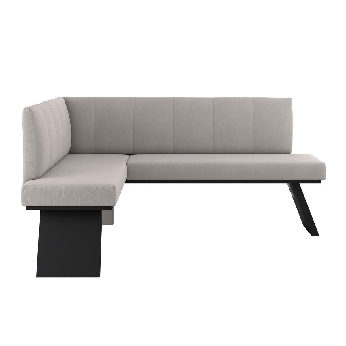 Eckbank Emma II - Beige/Schwarz, KONVENTIONELL, Holzwerkstoff/Textil (150/185cm)