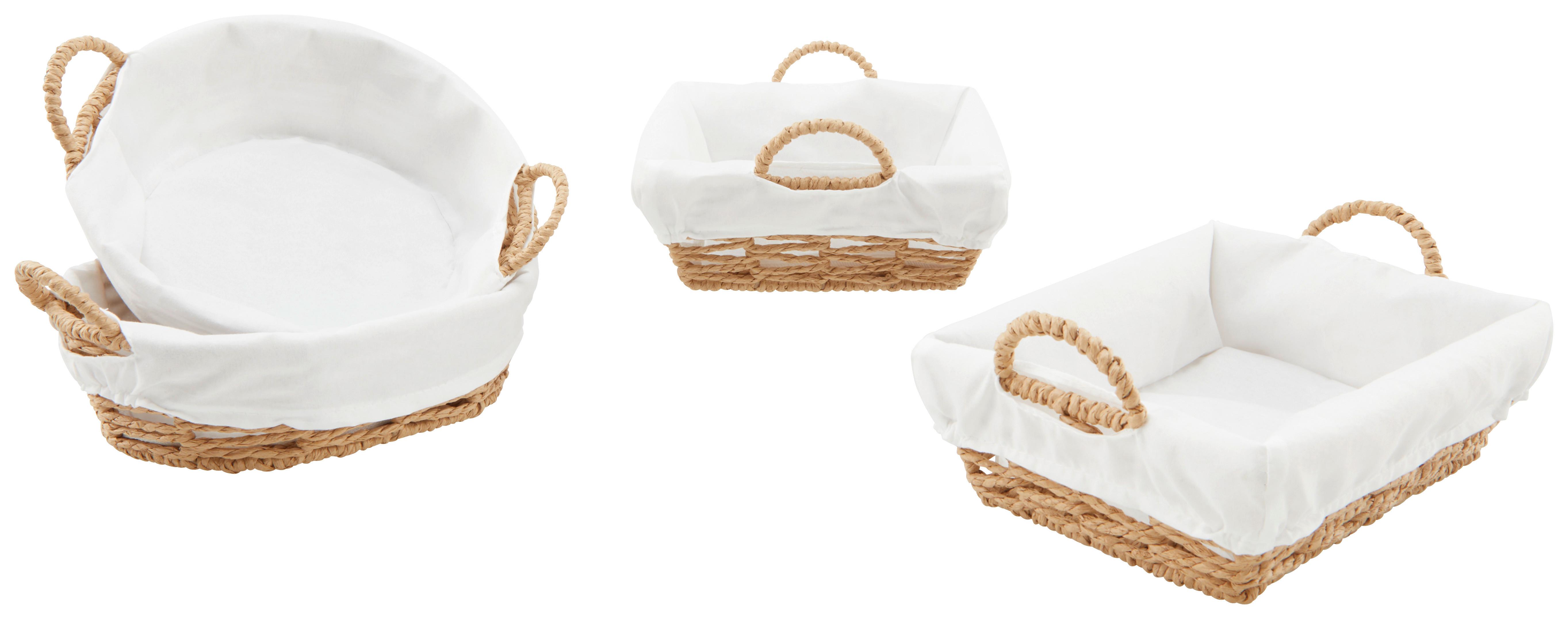 Brotkorb Leandra - Beige/Braun, Basics, Papier/Textil - Luca Bessoni