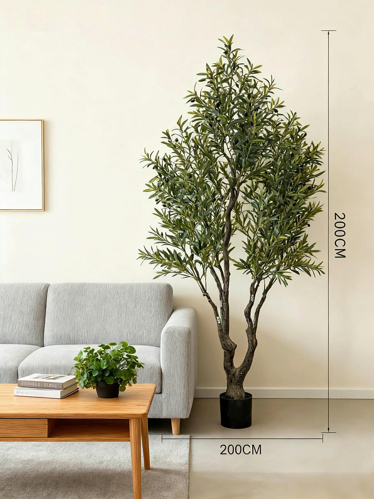 Umělá rostlina OLIVA květináč Ø/H: ca. 19/17,5cm - olivově zelená, Lifestyle (220cm) - Mömax