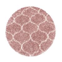 Webteppich Rosa Naturfaser Salsa Ø 200 cm - Rosa, Design, Textil (200cm)