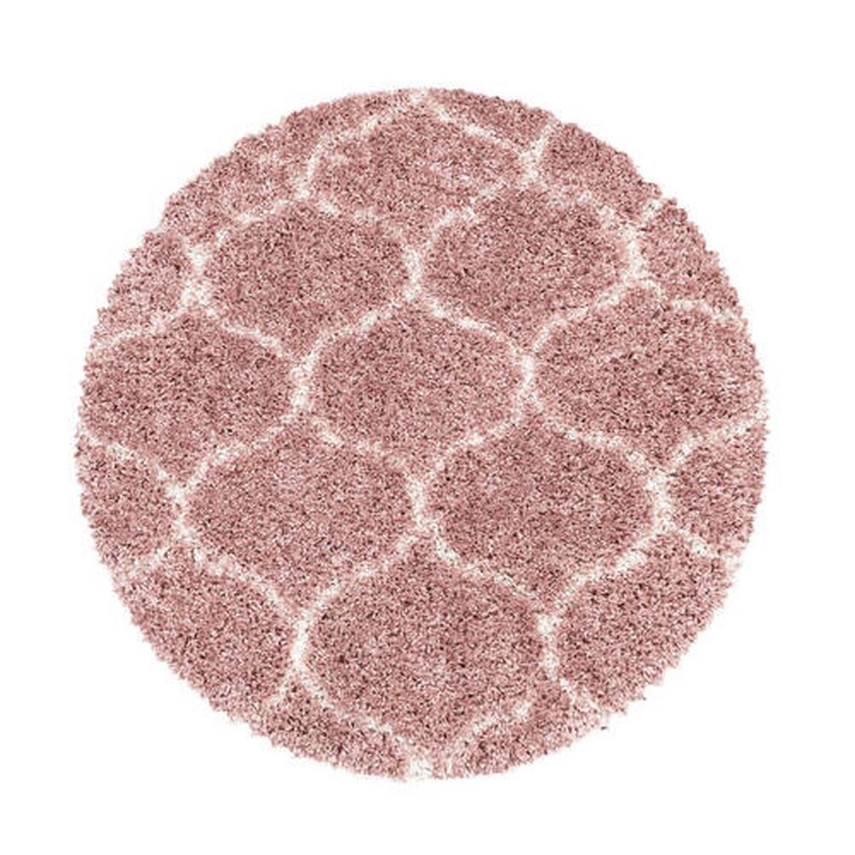 Webteppich Rosa Naturfaser Salsa Ø 200 cm - Rosa, Design, Textil (200cm)
