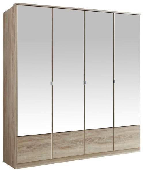 Drehtürenschrank Mit Spiegel 180cm Imago, Sägerau Dekor - Eichefarben, KONVENTIONELL, Glas/Holzwerkstoff (180/199/58cm) - MID.YOU