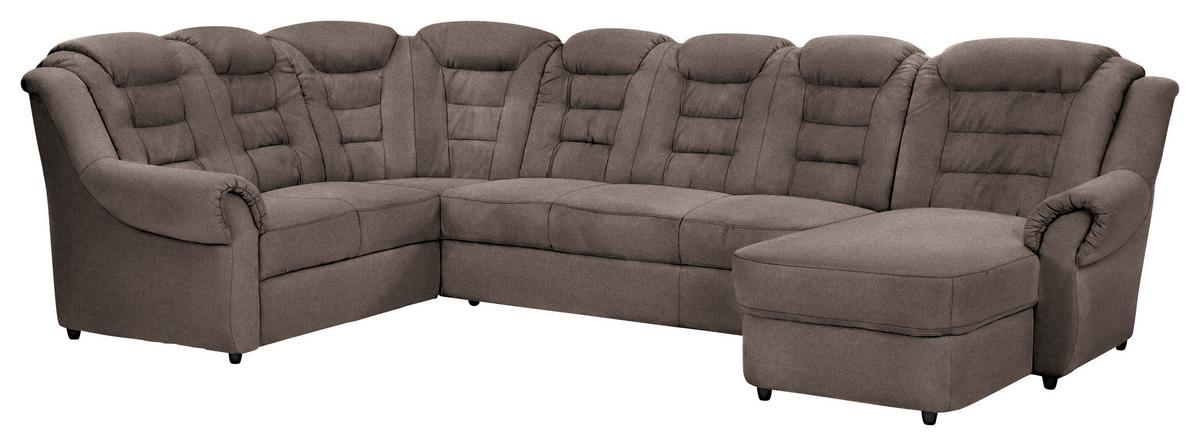 Wohnlandschaft Boston Taupe Chenille - Taupe/Schwarz, KONVENTIONELL, Textil (216/333/165cm) - Livetastic