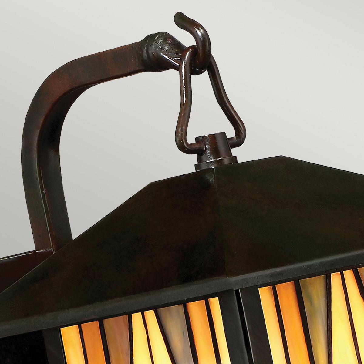 Außenwandleuchte 60 Watt Metall Glas, Wandmontage - Bronzefarben, KONVENTIONELL, Glas/Metall (17.8/28.7/22.6cm) - Elstead Lighting
