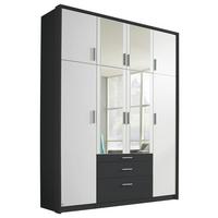 Drehtürenschrank Mit Spiegel + Laden 185 cm Hildesheim - Klar/Weiß, Design, Glas/Holzwerkstoff (185/231/56cm) - Rauch Möbel