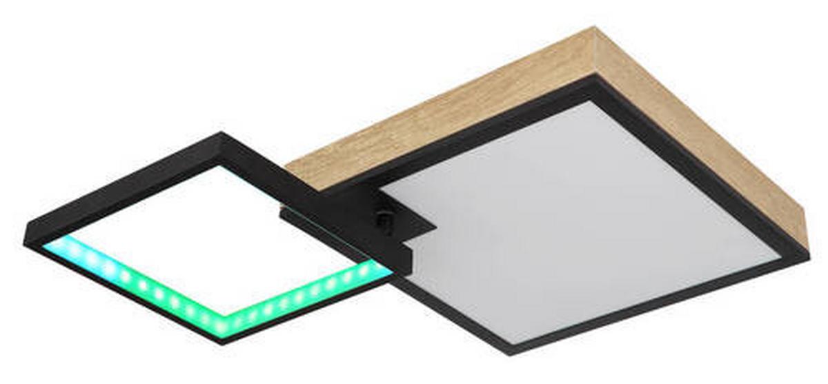 LED-Deckenleuchte 41392-21 - Dunkelbraun/Opal, Natur, Holzwerkstoff/Kunststoff (60/41/10cm) - Globo
