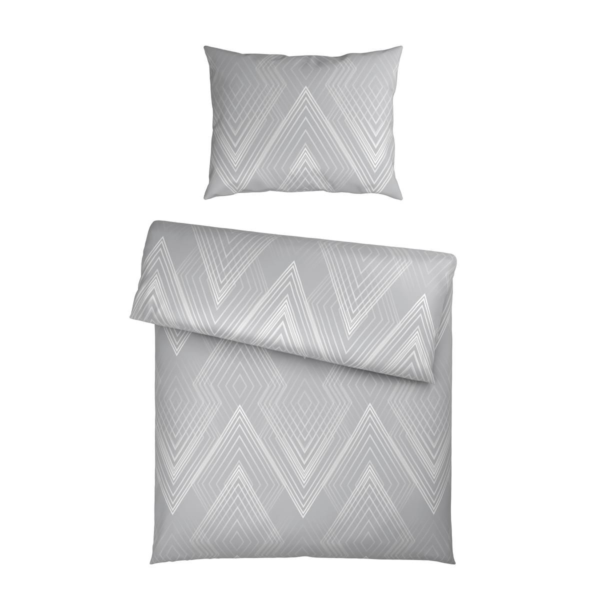 Bettwäsche Irina - Silberfarben/Weiß, MODERN, Textil - Luca Bessoni