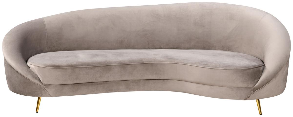 Trendová pohovka LUNA, sivobéžová, max. do 360 kg - zlatá/taupe, Modern, kov/drevo (247/81/105cm) - Mömax