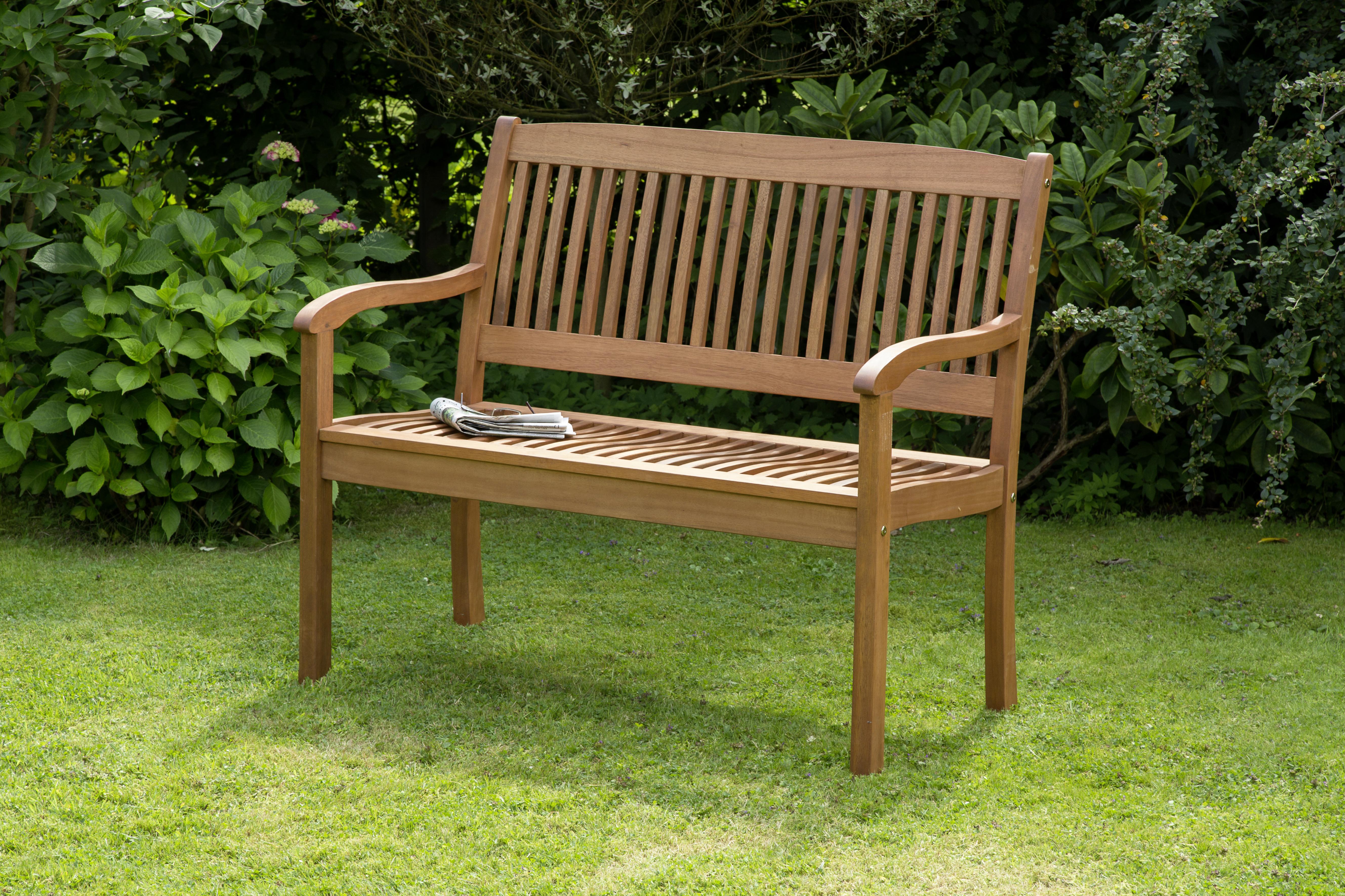 Gartenbank Eukalyptusholz 2-Sitzer Maracaibo - Naturfarben, KONVENTIONELL, Holz (107/91/63,5cm) - Gardenson